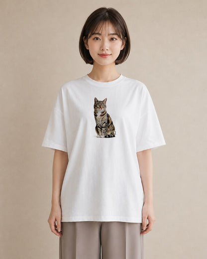 デザインTシャツ レディース ソマリ 猫 ねこ イラスト フェミニン 春コーデ 姉妹 白T YMAZO