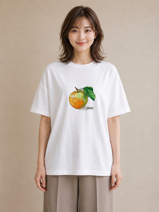 プリントTシャツ レディース もも 食べ物 フード イラスト シック 春コーデ 姉妹 白T YMAZO