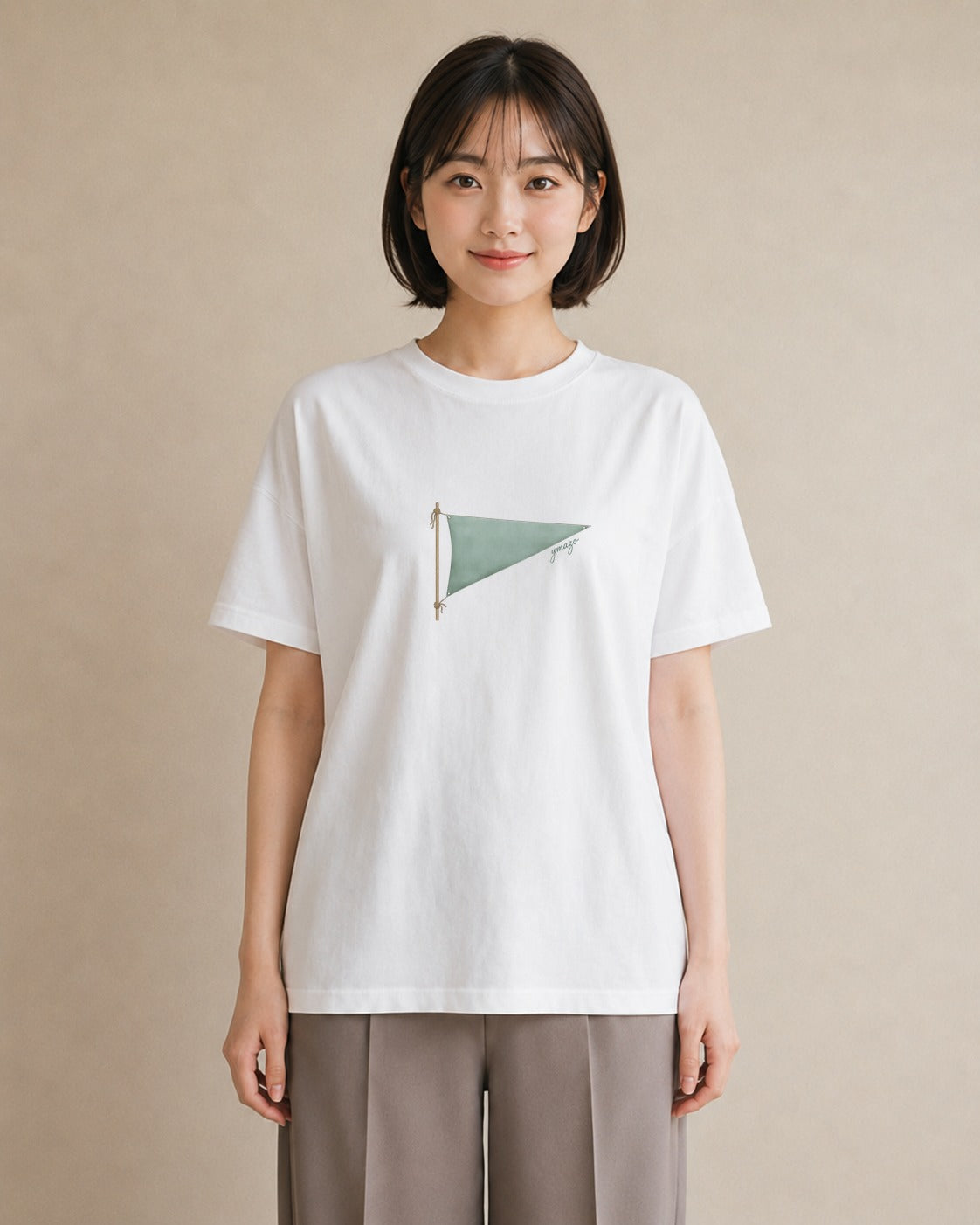 グラフィックTシャツ レディース 洗濯物 風 ナチュラル アンティーク イラスト ボタニカル 敬老の日 ホワイトデー 白T YMAZO