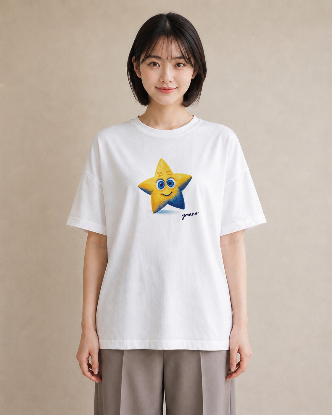 グラフィックTシャツ レディース 星 星空 宇宙 イラスト ナチュラル デート 帰省 白T YMAZO