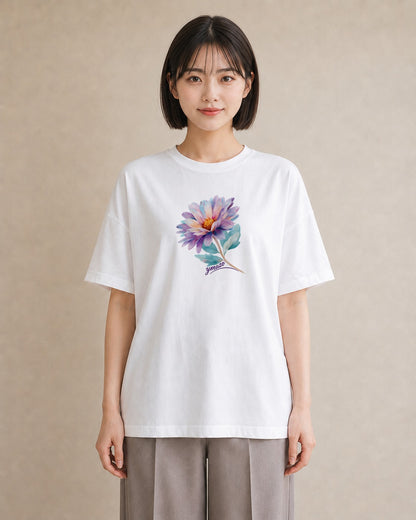プリントTシャツ レディース ひまわり 向日葵 花 花柄 イラスト デイリーウェア 休日 白T YMAZO