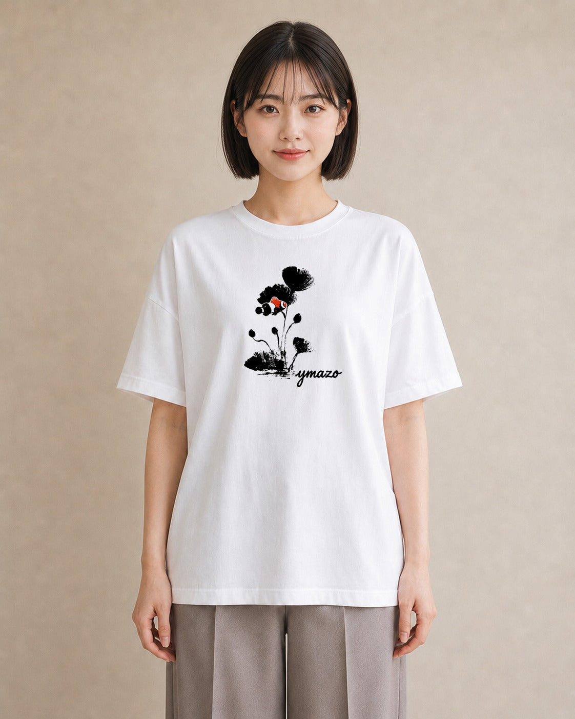 プリントTシャツ レディース 風鈴 ガラス 夏 ナチュラル アンティーク イラスト ゆるかわ 旅行用 海 白T YMAZO