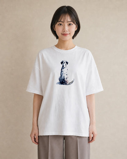 プリントTシャツ レディース ダルメシアン 犬 いぬ イラスト 抜け感 親子 20代 白T YMAZO
