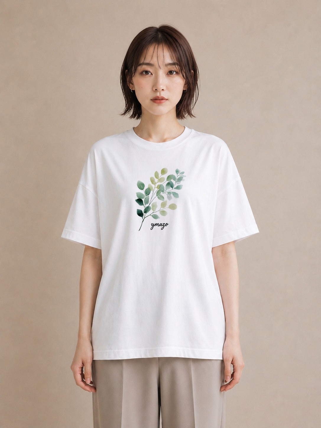 プリントTシャツ レディース つる 植物 ボタニカル イラスト 敬老の日 ホワイトデー 白T YMAZO