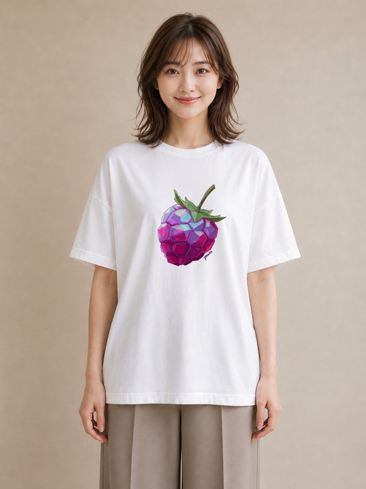 プリントTシャツ レディース 木の実 植物 ボタニカル イラスト ニュアンス 帰省 ラフ 白T YMAZO