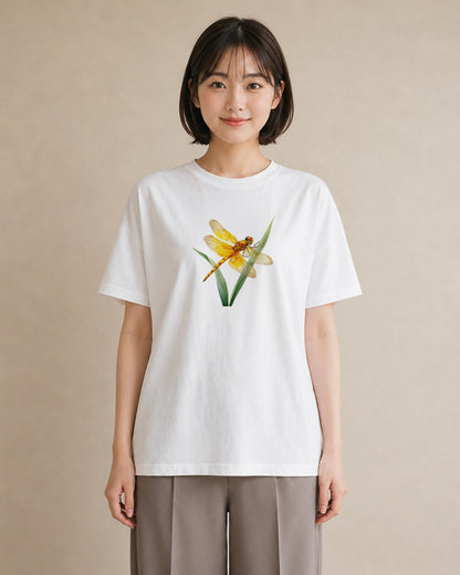 グラフィックTシャツ レディース ホタル 昆虫 虫 イラスト 通勤 在宅 白T YMAZO