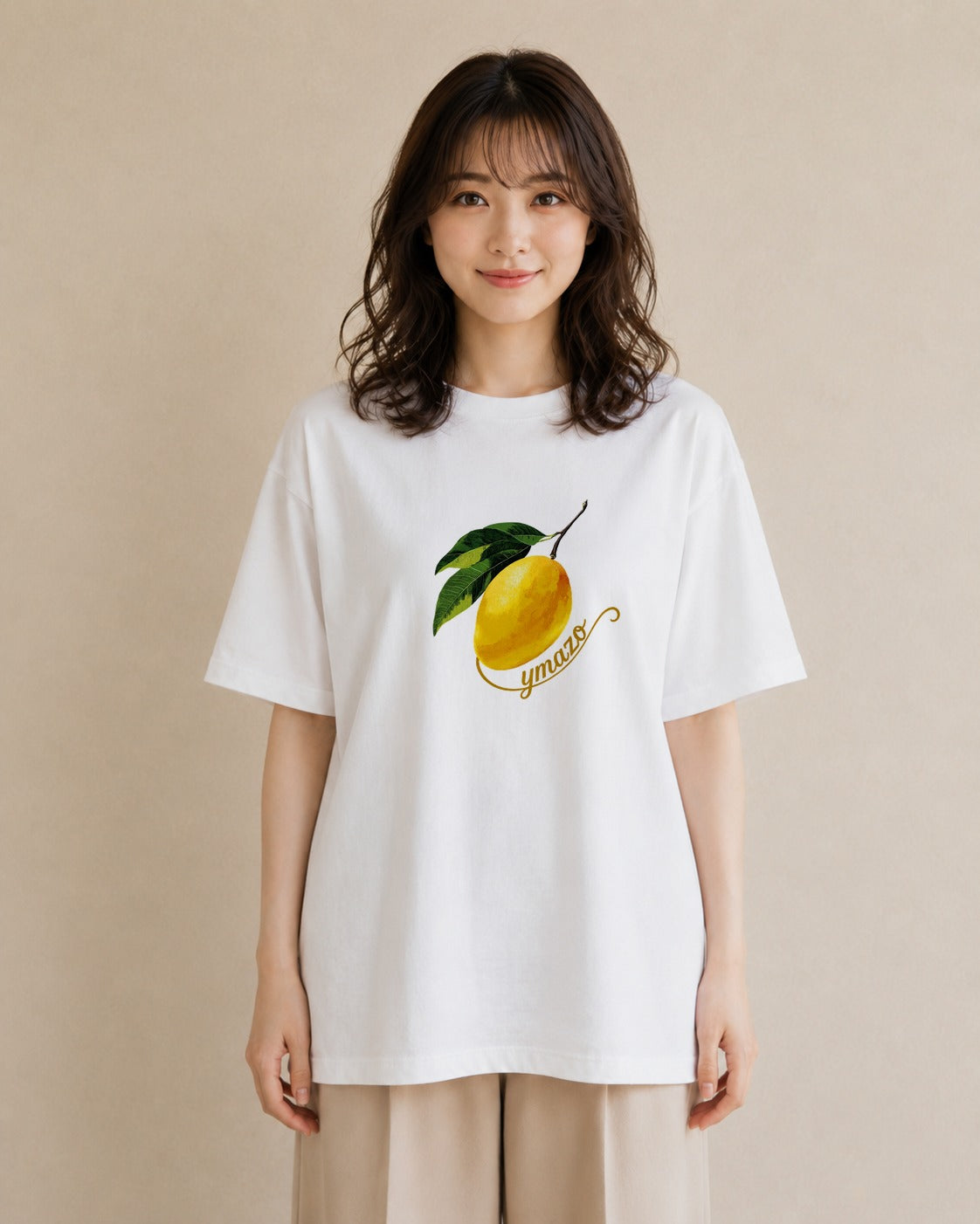 Tシャツ レディース バナナ 食べ物 フード イラスト 韓国風 帰省 ラフ 白T YMAZO