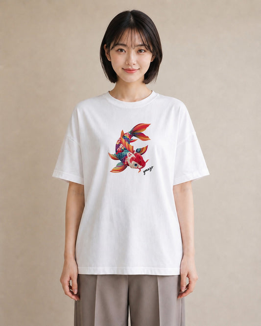 プリントTシャツ レディース たい焼き 食べ物 フード イラスト シック 春服 ミセス 白T YMAZO