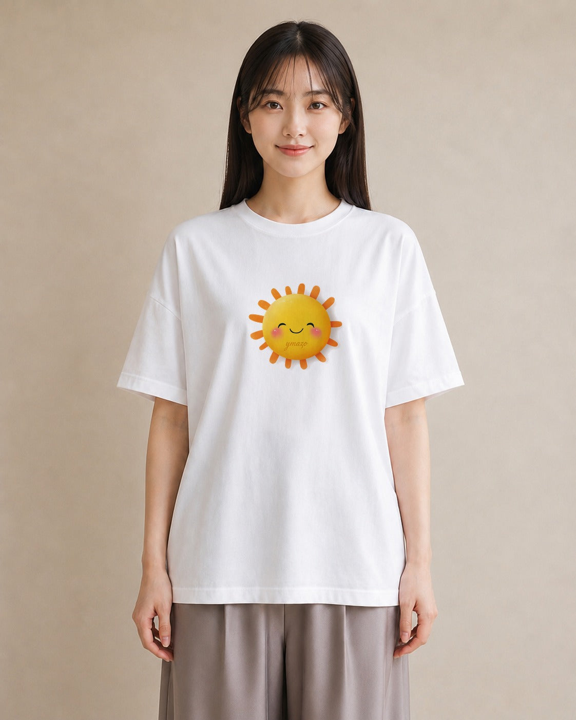 グラフィックTシャツ レディース 太陽 星空 宇宙 イラスト ガーリー 姉妹 送別ギフト 白T YMAZO