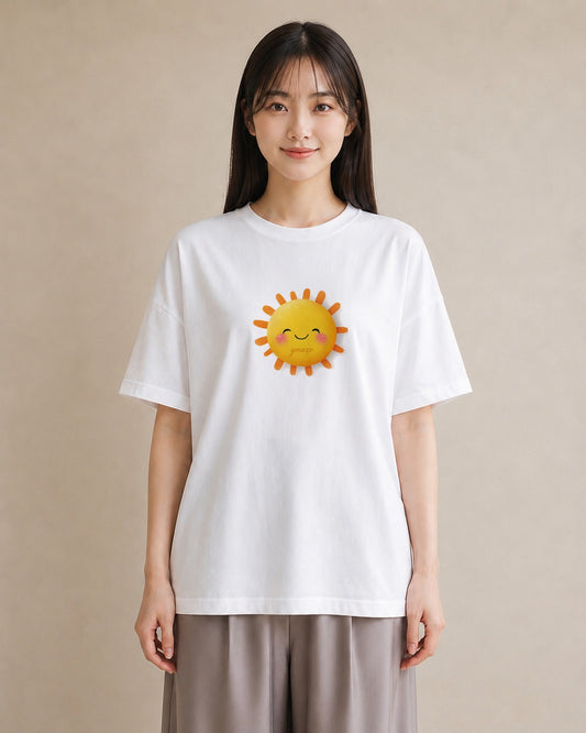 グラフィックTシャツ レディース 太陽 星空 宇宙 イラスト ガーリー 姉妹 送別ギフト 白T YMAZO
