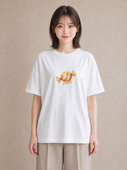 半袖Tシャツ レディース クッキー 食べ物 フード イラスト 普段使い ペアコーデ 秋コーデ 白T YMAZO