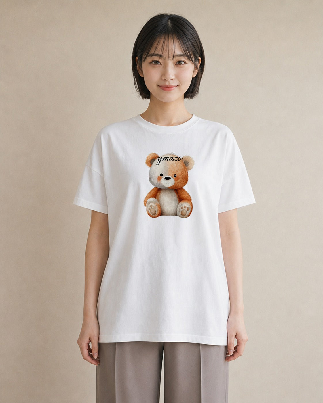 半袖Tシャツ レディース しろくま 白くま 動物 アニマル イラスト 抜け感 クリスマス 旅行 白T YMAZO