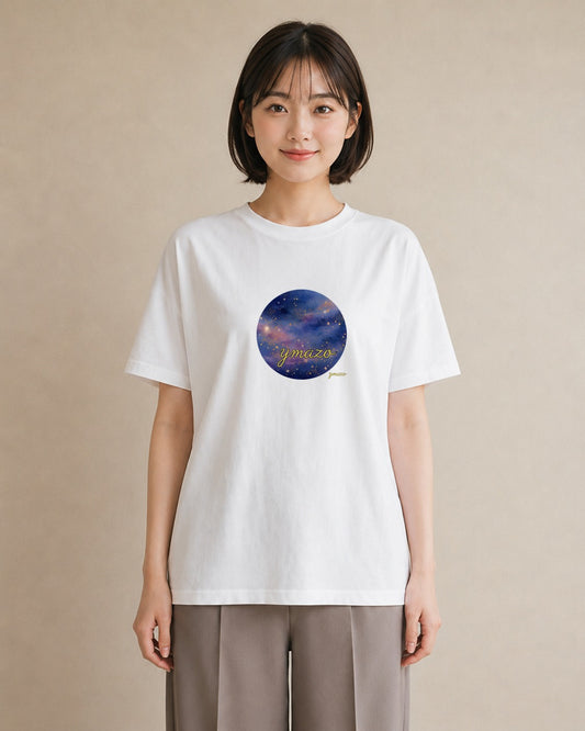 デザインTシャツ レディース 蠍座 星空 宇宙 イラスト ユニーク ペアコーデ 秋コーデ 白T YMAZO
