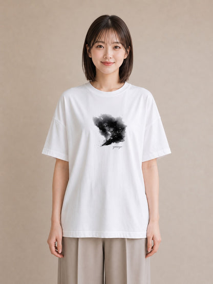 Tシャツ レディース 山羊座 星空 宇宙 イラスト ガーリー 旅行用 海 白T YMAZO