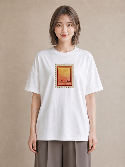 グラフィックTシャツ レディース 封蝋 手紙 アンティーク ナチュラル イラスト 可愛い 通学 誕生日プレゼント 白T YMAZO