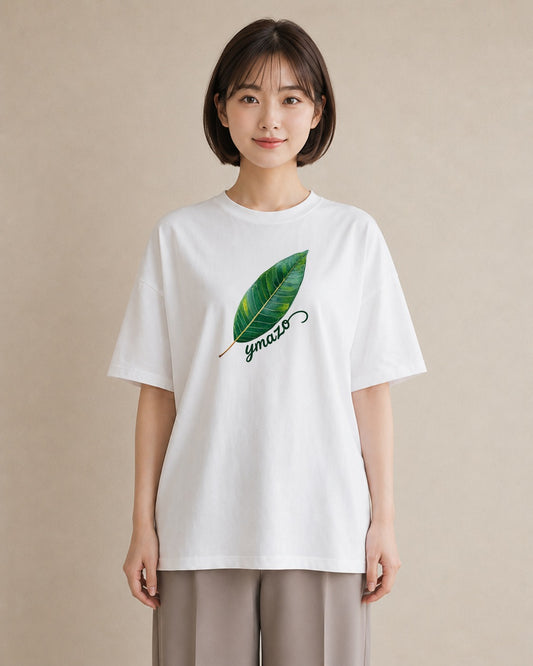 半袖Tシャツ レディース 葉っぱ 植物 ボタニカル イラスト モード 女子会 お揃い 白T YMAZO