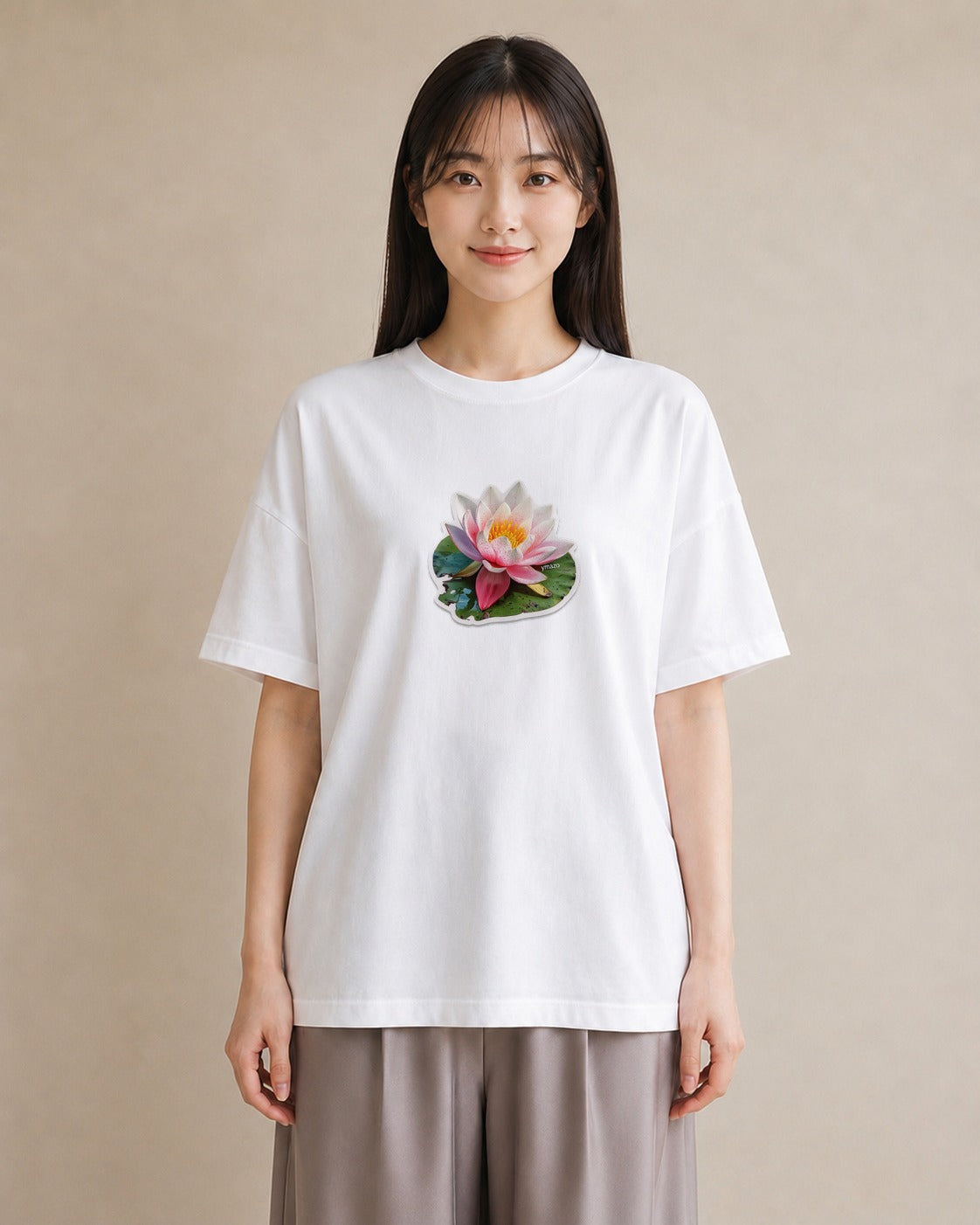 半袖Tシャツ レディース 彼岸花 花 花柄 イラスト ミニマル 在宅 公園 白T