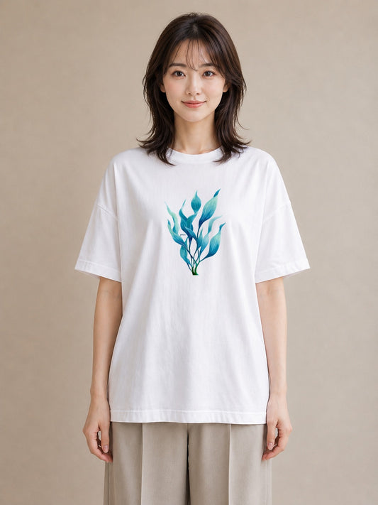 デザインTシャツ レディース すずらん 花 花柄 イラスト こなれ感 社会人 女性 白T YMAZO