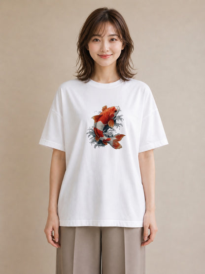 Tシャツ レディース たい焼き 食べ物 フード イラスト 部屋着 女性向けギフト 白T YMAZO