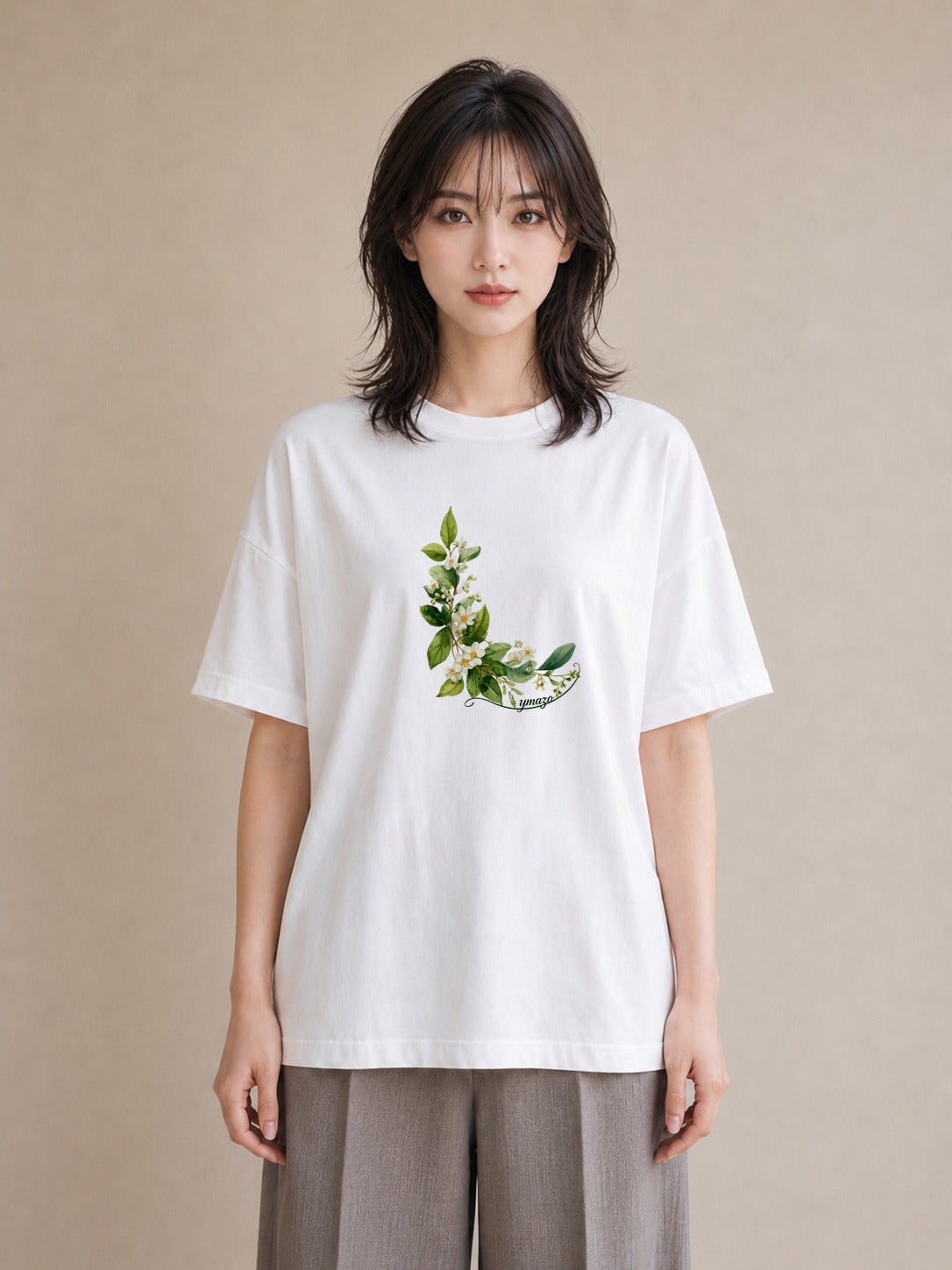 デザインTシャツ レディース 金木犀 花 花柄 イラスト ゆるコーデ 姉妹 送別ギフト 白T