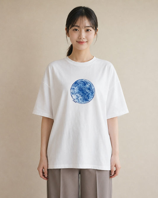 半袖Tシャツ レディース 水瓶座 星空 宇宙 イラスト 淡色 週末コーデ 敬老の日 白T YMAZO