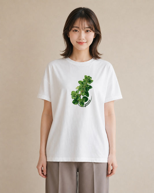 グラフィックTシャツ レディース ハーブ 植物 ボタニカル イラスト ユニーク 敬老の日 ホワイトデー 白T YMAZO