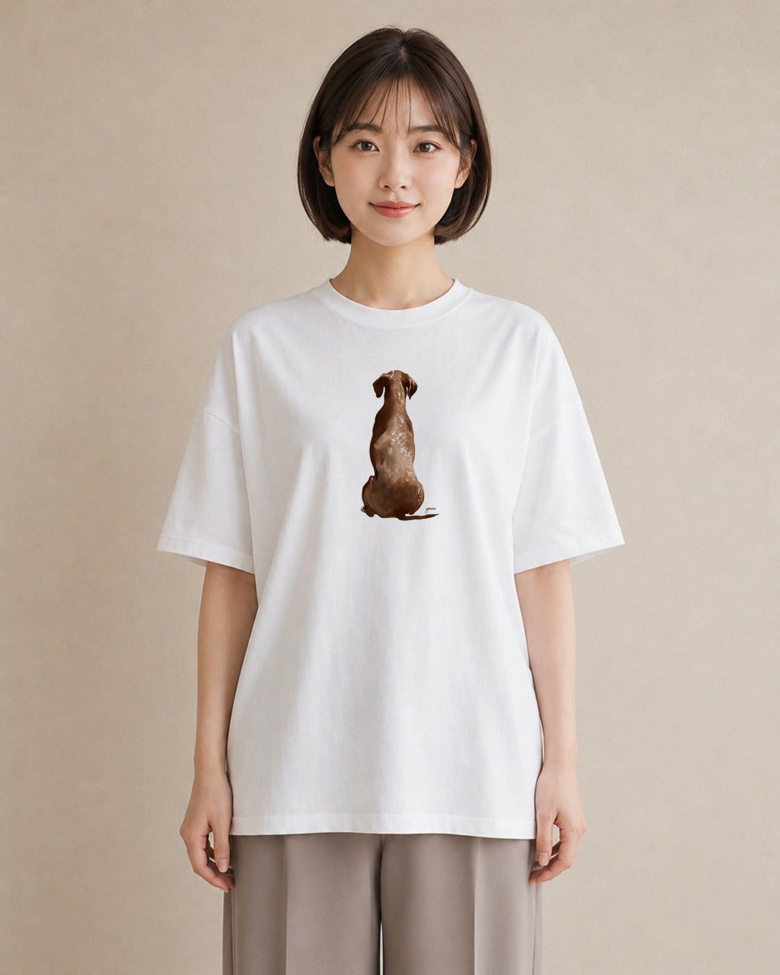 半袖Tシャツ レディース しっぽ 猫 ねこ イラスト シック 普段着 週末コーデ 白T YMAZO