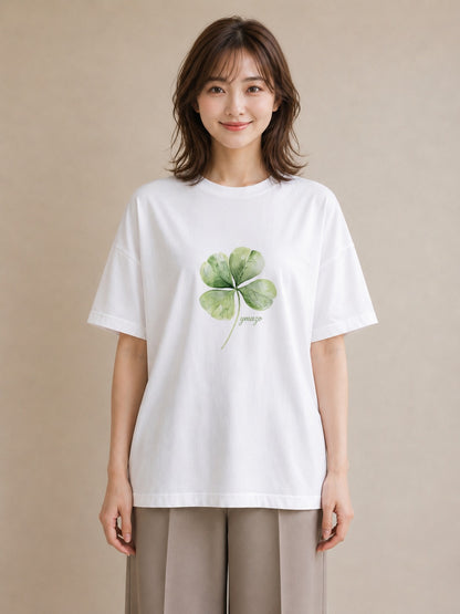 デザインTシャツ レディース 扇子 そよ風 ナチュラル アンティーク イラスト 手描き風 女性向けギフト 散歩 白T YMAZO