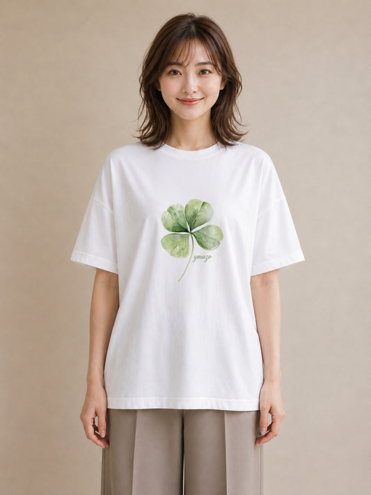 デザインTシャツ レディース 扇子 そよ風 ナチュラル アンティーク イラスト 手描き風 女性向けギフト 散歩 白T YMAZO