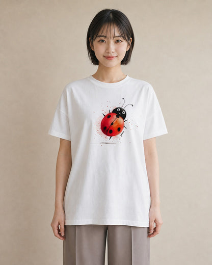 デザインTシャツ レディース アリ 昆虫 虫 イラスト ガーリー 女性向けギフト 散歩 白T YMAZO