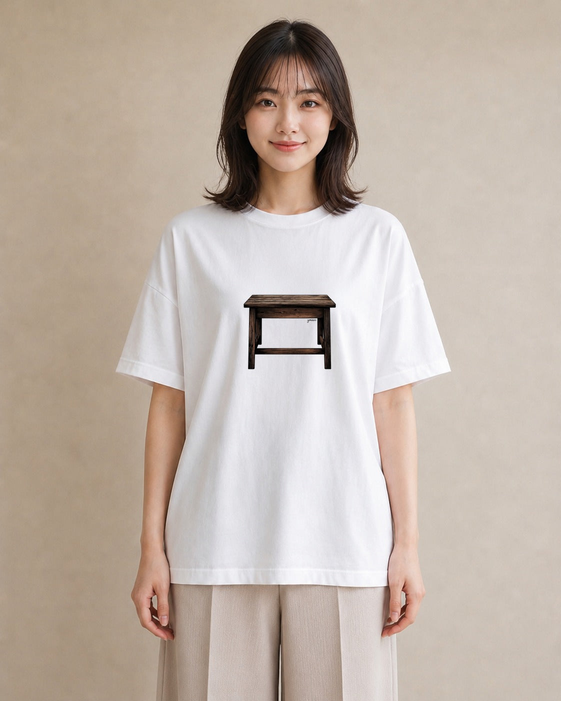 プリントTシャツ レディース 雨上がりのベンチ ベンチ ナチュラル アンティーク イラスト ゆるかわ 春コーデ 姉妹 白T YMAZO