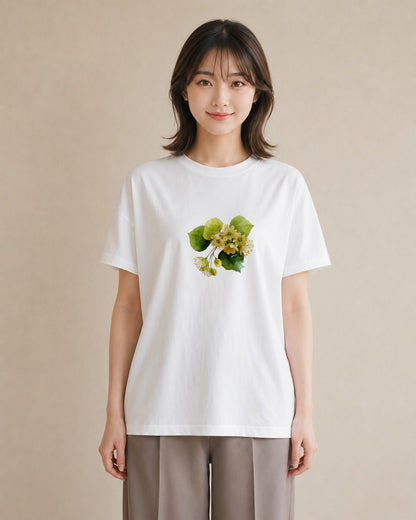グラフィックTシャツ レディース クローバー 四つ葉 花 花柄 イラスト 韓国風 お揃い 親子 白T YMAZO
