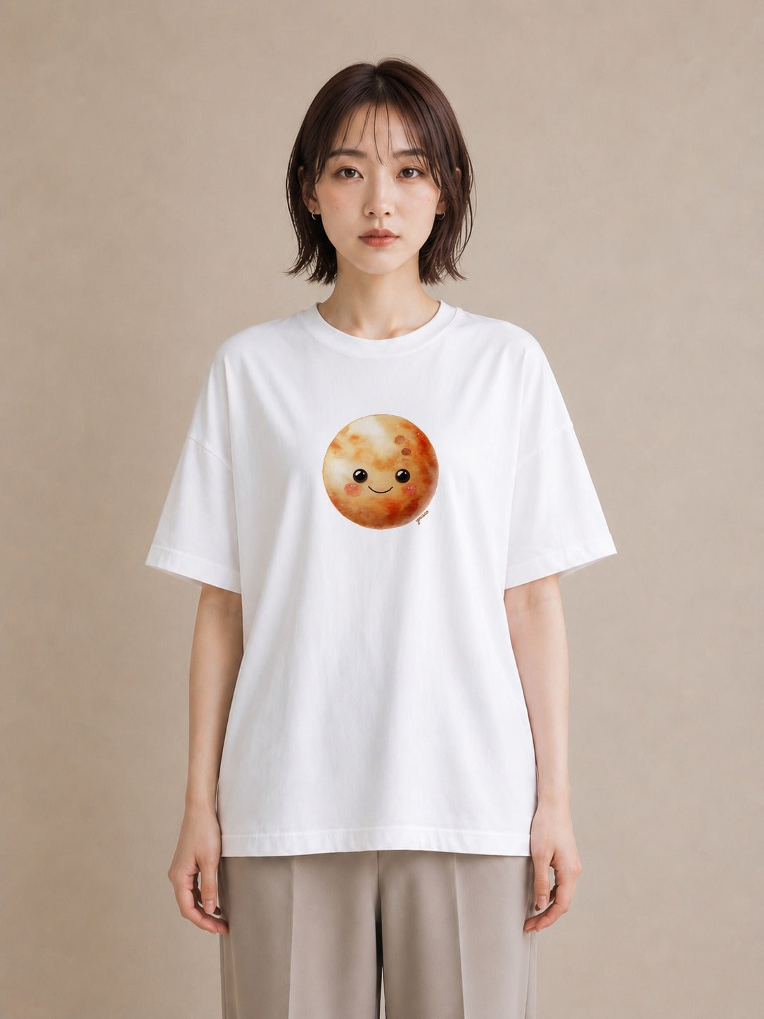 デザインTシャツ レディース 宇宙 星空 イラスト 帰省 ラフ 白T YMAZO