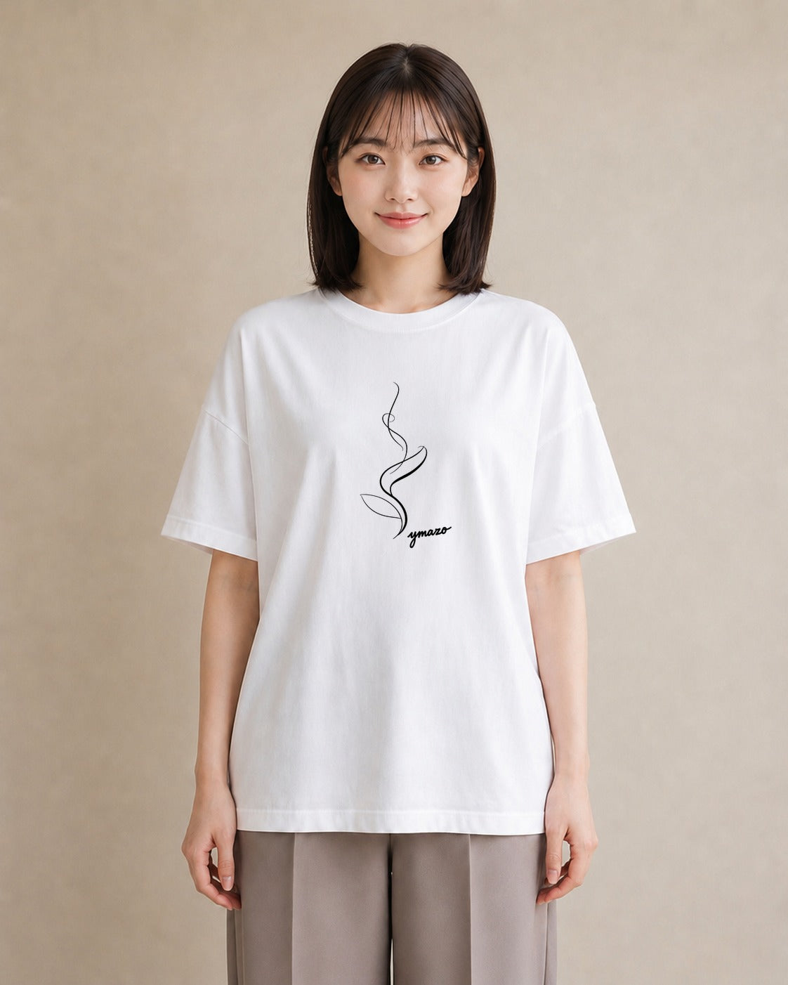 グラフィックTシャツ レディース コーヒー カフェ 珈琲 イラスト ナチュラル 親子 20代 白T YMAZO