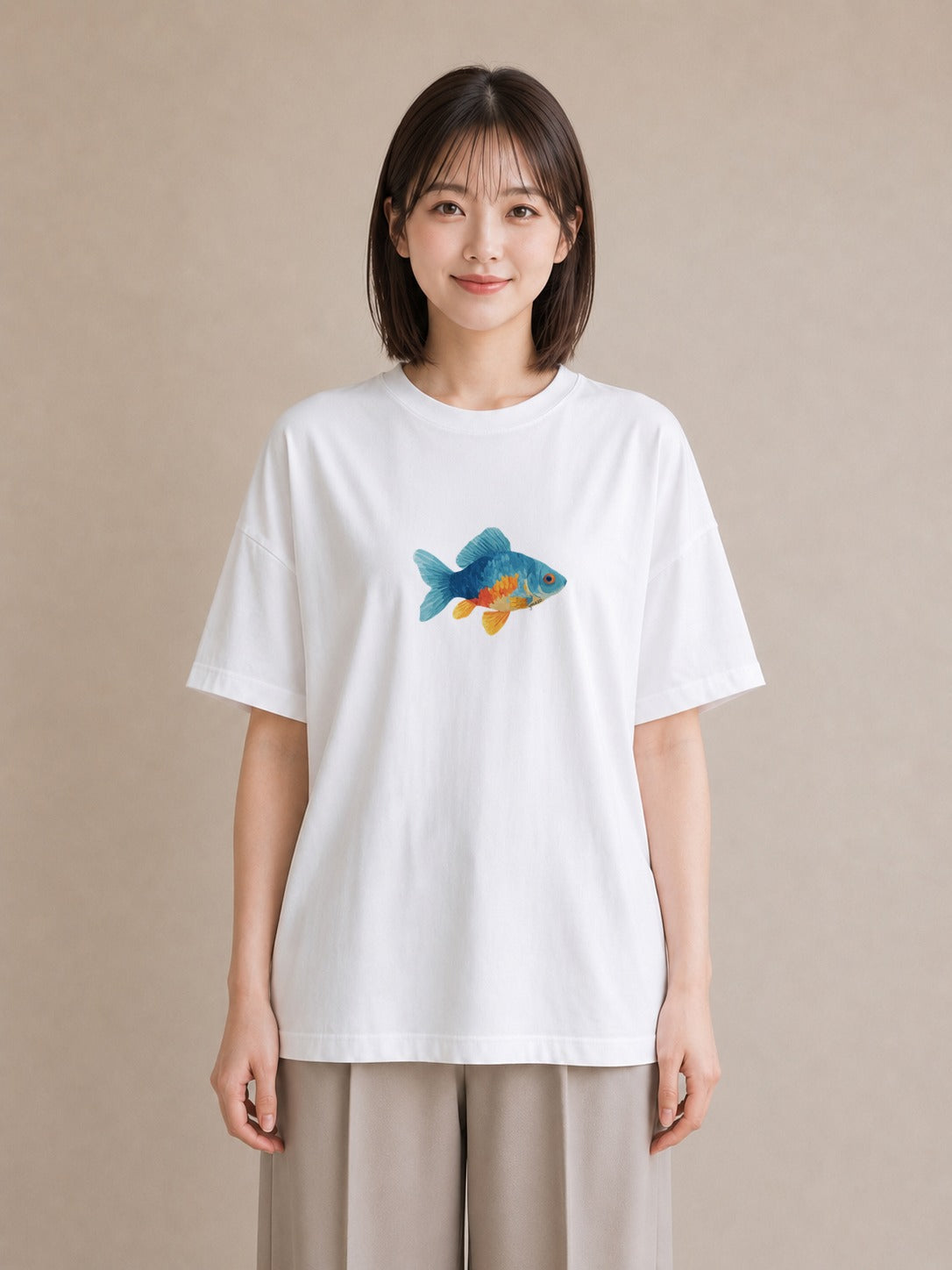 Tシャツ レディース カクレクマノミ 海の生き物 海 イラスト レトロ クリスマス 旅行 白T YMAZO