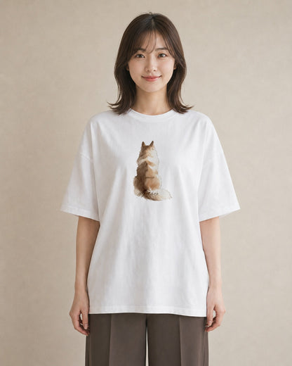 半袖Tシャツ レディース 肉球 猫 ねこ イラスト レトロ 帰省 ラフ 白T YMAZO