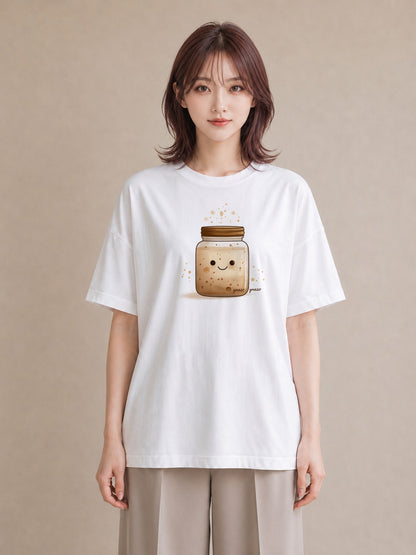 グラフィックTシャツ レディース ミルク 食べ物 フード イラスト ボタニカル 旅行用 海 白T YMAZO