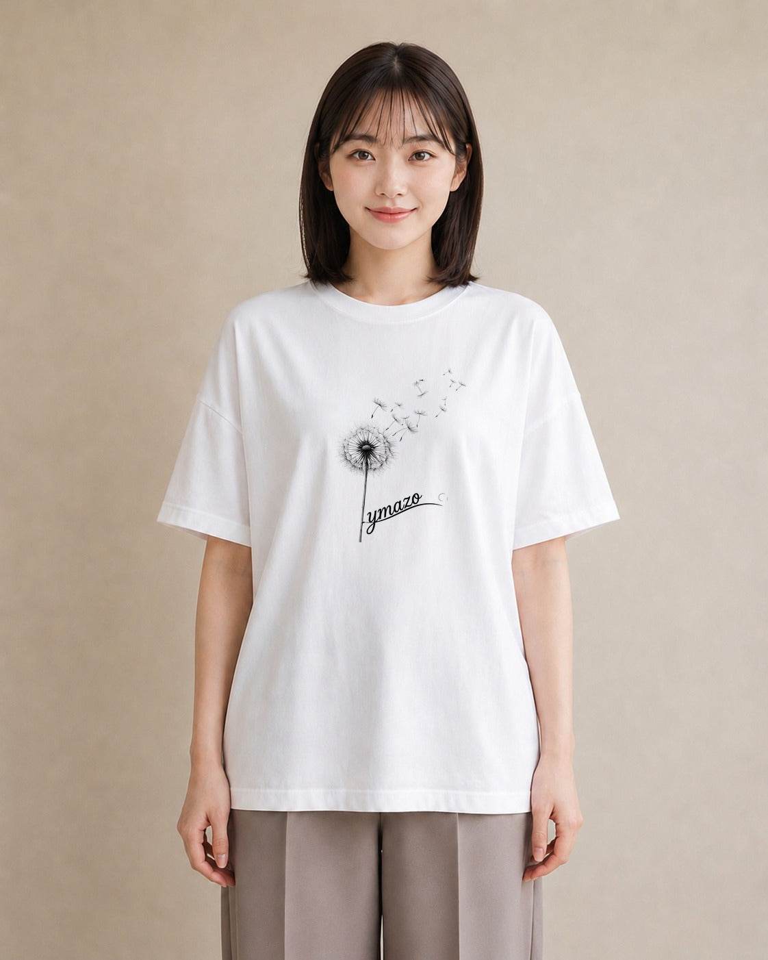 デザインTシャツ レディース たんぽぽ 花 花柄 イラスト シック 敬老の日 ホワイトデー 白T YMAZO