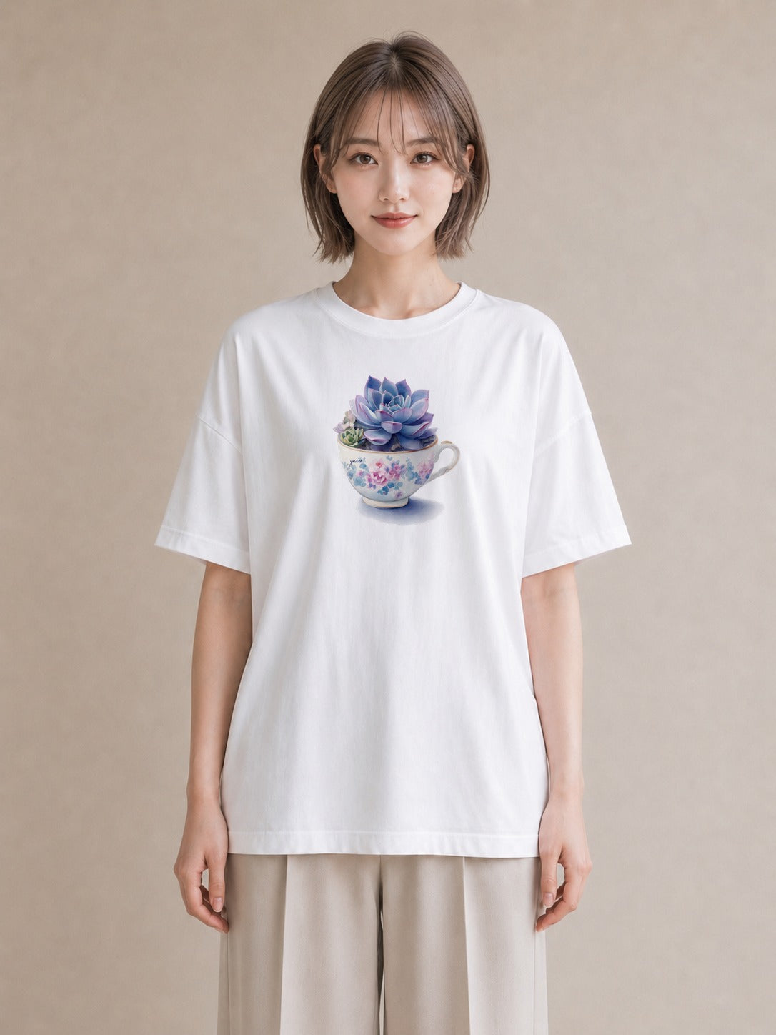 デザインTシャツ レディース 紅茶 食べ物 フード イラスト ナチュラル 親子 20代 白T YMAZO