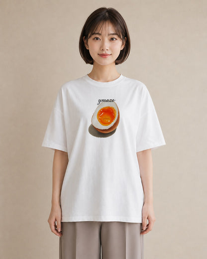 プリントTシャツ レディース 目玉焼き 食べ物 フード イラスト こなれ感 在宅 公園 白T YMAZO