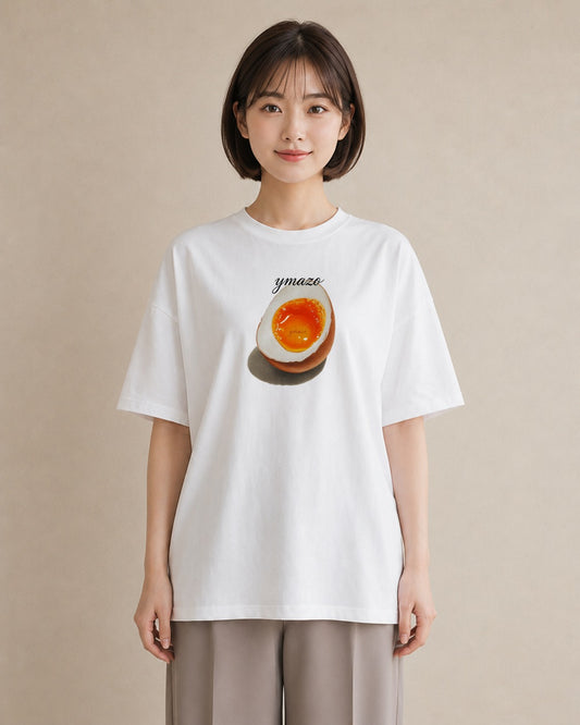 プリントTシャツ レディース 目玉焼き 食べ物 フード イラスト こなれ感 在宅 公園 白T YMAZO