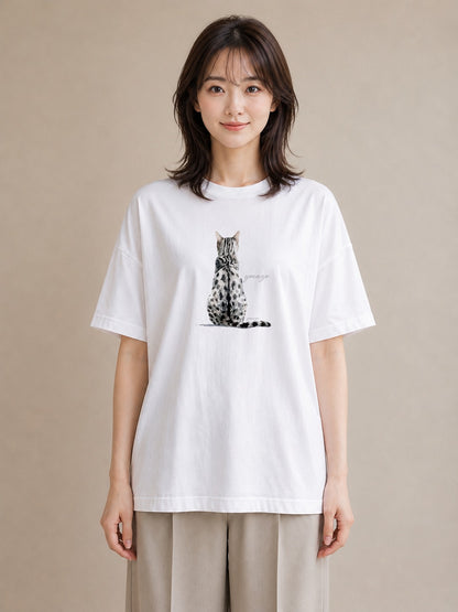 半袖Tシャツ レディース ラグドール 猫 ねこ イラスト カフェコーデ ホワイトデー 春服 白T YMAZO