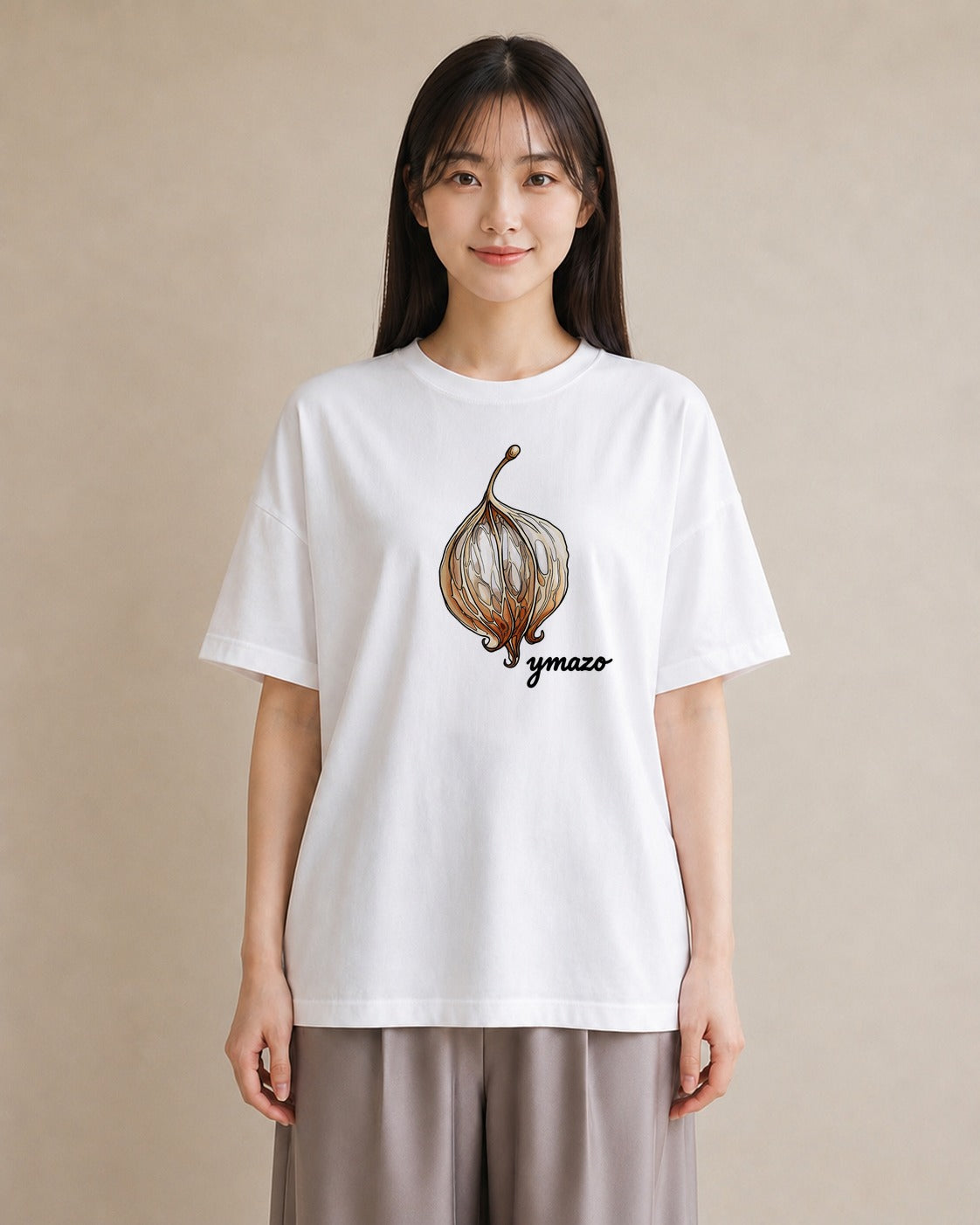 グラフィックTシャツ レディース ダンゴムシ 昆虫 虫 イラスト ガーリー ルームウェア ギフト 白T YMAZO