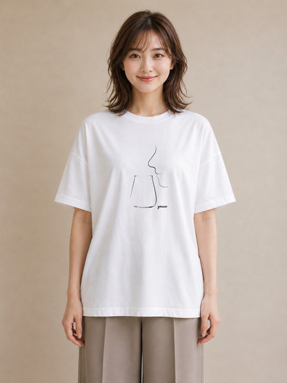 半袖Tシャツ レディース 香水 香水瓶 パフューム イラスト 抜け感 20代 カジュアルコーデ 白T YMAZO