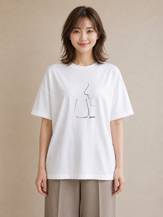 半袖Tシャツ レディース 香水 香水瓶 パフューム イラスト 抜け感 20代 カジュアルコーデ 白T YMAZO