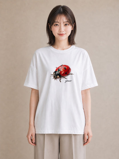 半袖Tシャツ レディース アリ 昆虫 虫 イラスト 手描き風 通勤 在宅 白T YMAZO