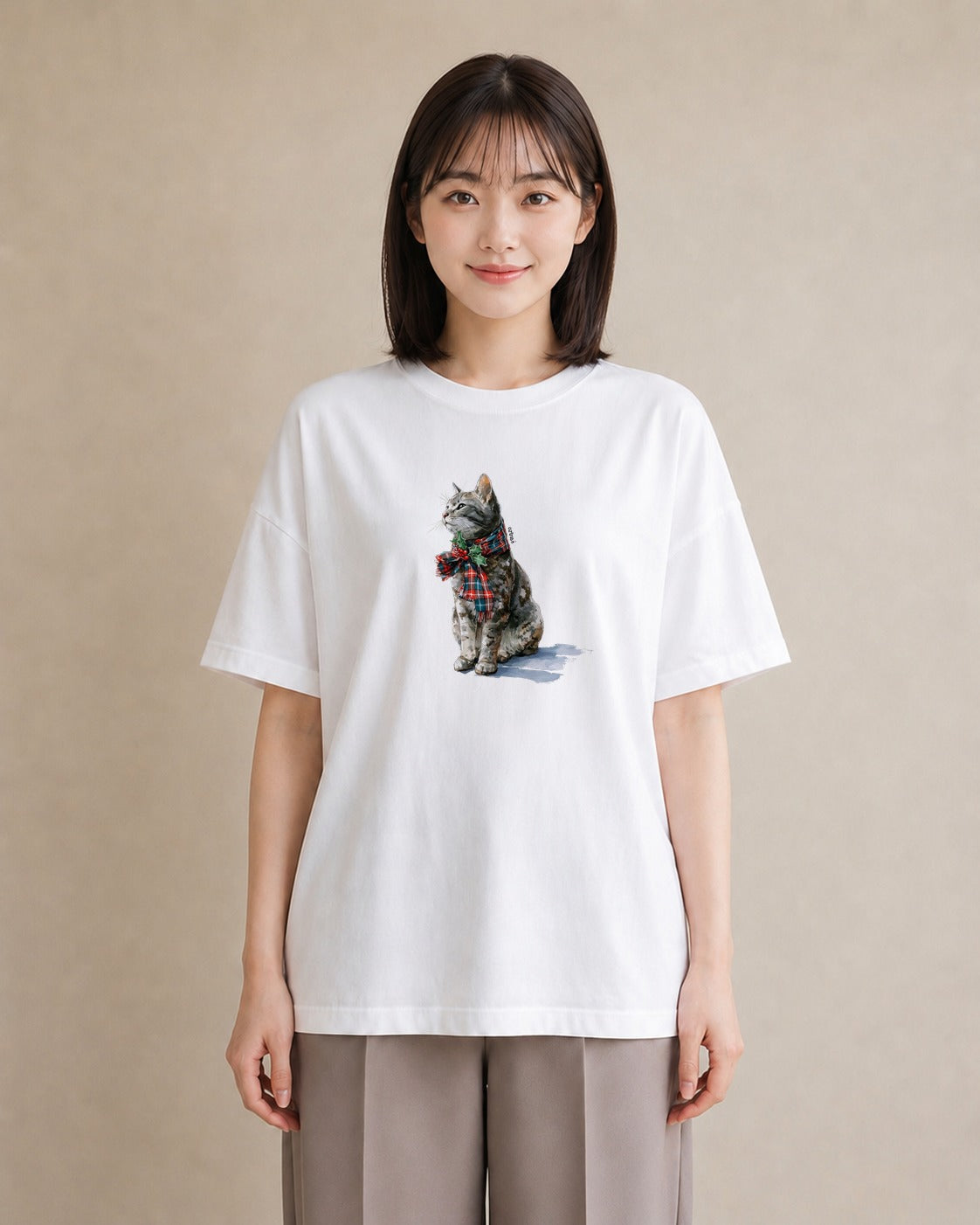 グラフィックTシャツ レディース スコティッシュフォールド 猫 ねこ イラスト 個性的 秋コーデ おしゃれギフト 白T YMAZO