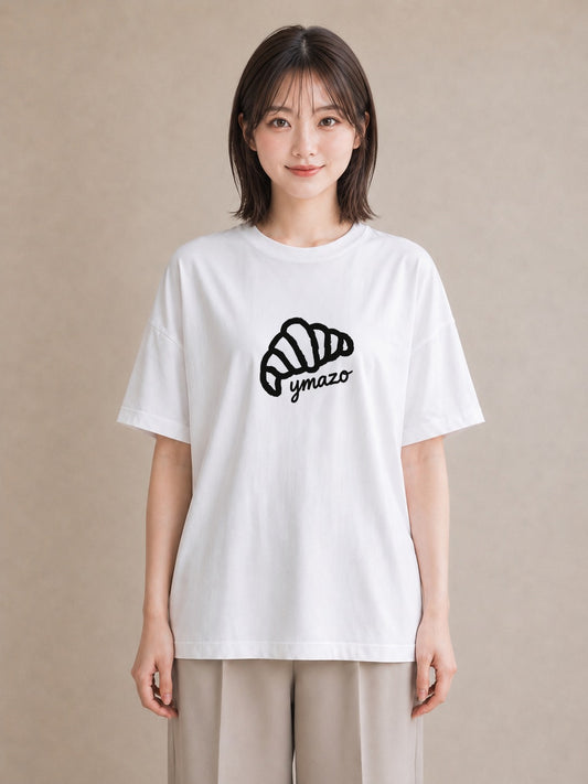 デザインTシャツ レディース パン ベーカリー イラスト 抜け感 レイヤード 友達ギフト 白T YMAZO