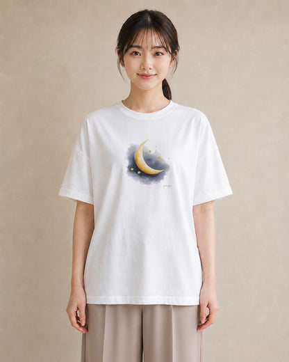 半袖Tシャツ レディース 天の川 星空 宇宙 イラスト ミセス 春コーデ 白T YMAZO