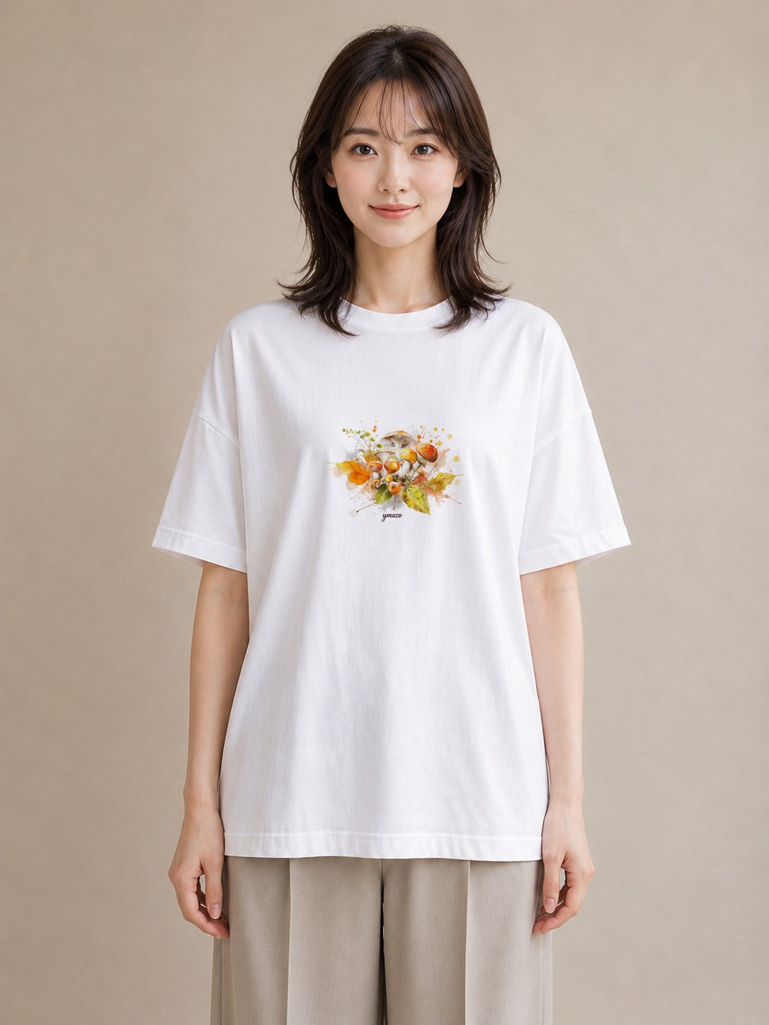 デザインTシャツ レディース 実り 植物 ボタニカル イラスト モード おしゃれギフト 社会人 白T YMAZO